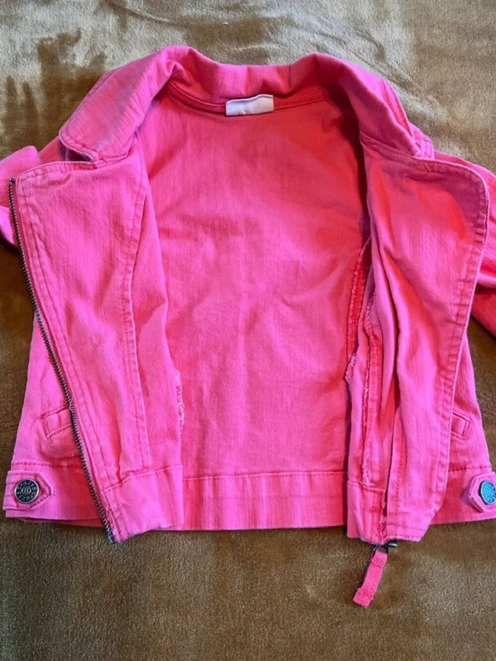 Crazy 8 Pink Jean Jacket Coat Girls size Small 5-6 Denim Stretch School Casual